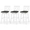 Costway 29" Bar Stool Wooden Chair Set of 1/2/3/4 with Contoured Backrest Swivel Padded Seat White/Oak